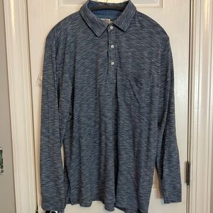 Faherty long sleeve polo shirt.   Men’s large, color blue